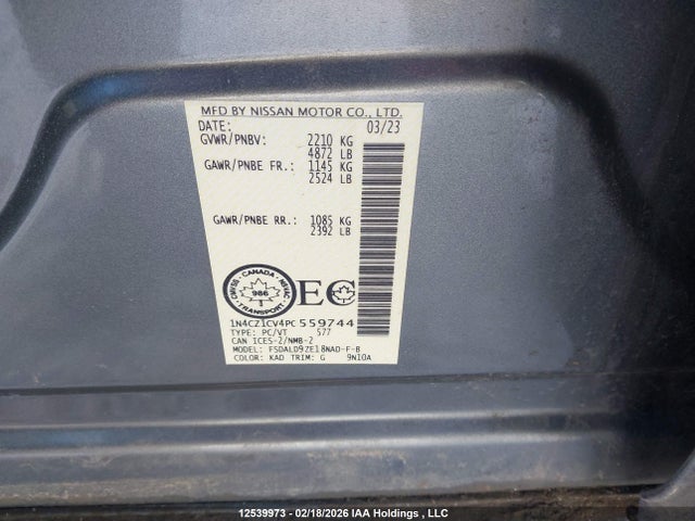 1N4CZ1CV4PC559744 Nissan Leaf