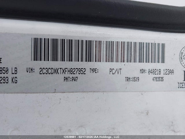 2C3CDXKTXFH827952 Dodge Charger Police