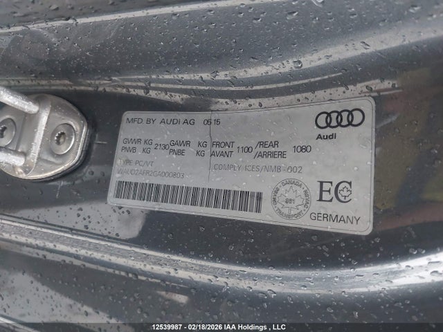 12539987 :رقم المزاد ، WAUD2AFR2GA000803 vin ، 2016 Audi A5 2.0t Premium مزاد بيع