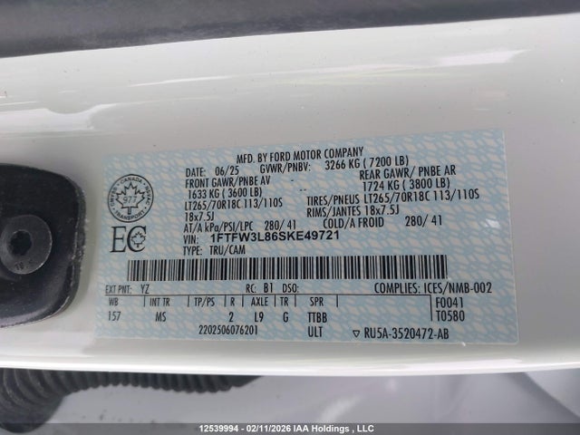 1FTFW3L86SKE49721 Ford F150 Xlt