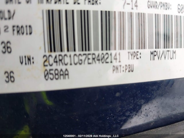 2C4RC1CG7ER402141 Chrysler Town &amp; Country Touring L