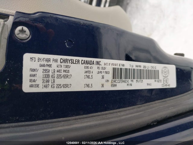 2C4RC1CG7ER402141 Chrysler Town &amp; Country Touring L