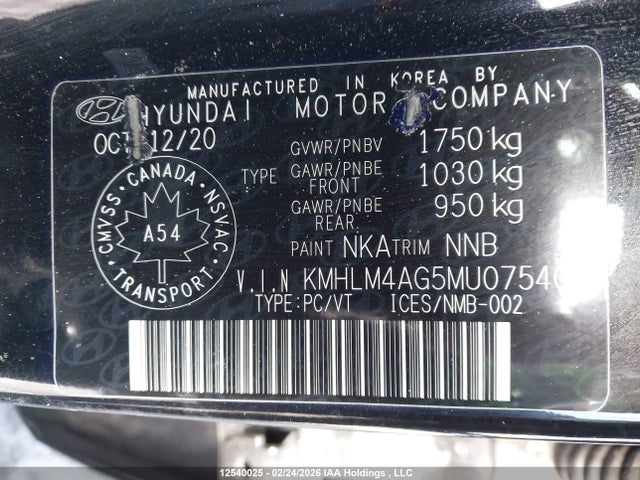 KMHLM4AG5MU075405 Hyundai Elantra Preferred Ivt