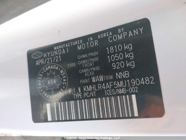 KMHLR4AF5MU190482 Hyundai Elantra