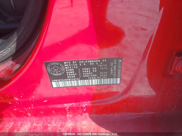 3VW2K7AJ8FM248244 Volkswagen JETTA S