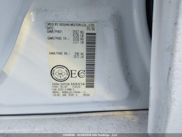 1N4AL3AP1GN368456 Nissan Altima