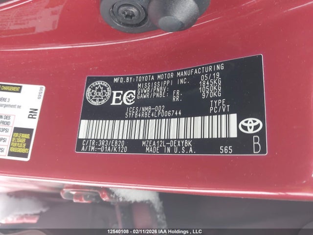 Aukcja sprzedaży 2020 Toyota Corolla Xse, vin: 5YFB4RBE4LP006744, numer aukcji: 12540108