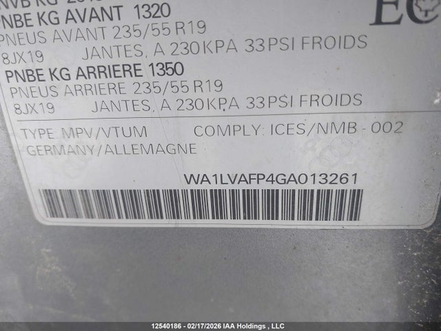 WA1LVAFP4GA013261 Audi Q5 3.0 Tdi Technik