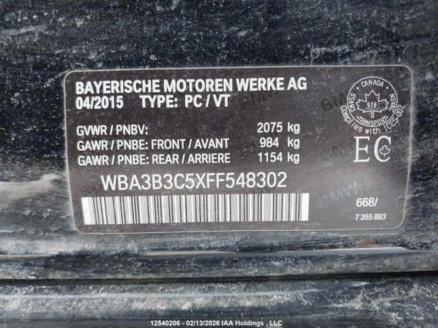 BMW 328i Xdrive 2015 WBA3B3C5XFF548302 Image 18