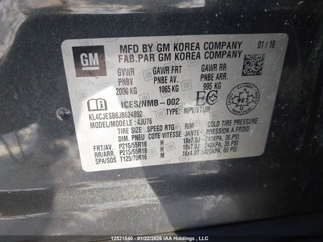 Buick Encore Preferred 2018 KL4CJESB6JB624892 Image 9