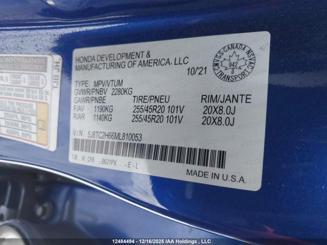 Acura Rdx A-spec 2021 5J8TC2H66ML810053 Image 9