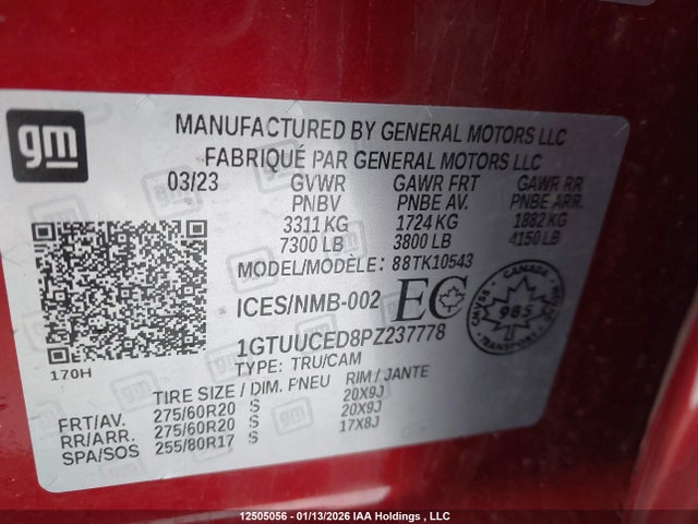 1GTUUCED8PZ237778 GMC Sierra 1500 Elevation
