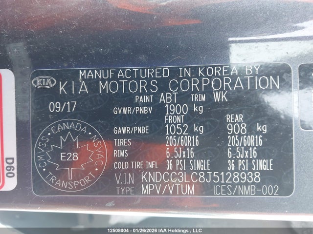 KNDCC3LC8J5128938 KIA Niro Ex/ex Premium