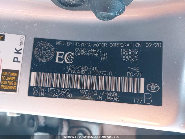 JTNK4RBE1L3097010 Toyota Corolla