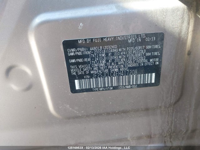 Subaru Forester 2.5i Touring Package 2014 JF2SJCLC4EH417208 Image 9