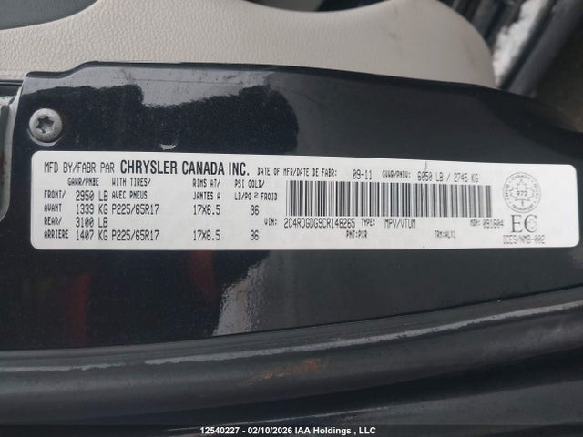 Aukcja sprzedaży 2012 Dodge Grand Caravan Crew, vin: 2C4RDGDG9CR148265, numer aukcji: 12540227
