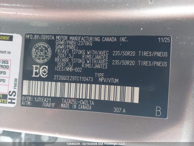 2T2GGCEZ9TC110473 Lexus Nx Nx 350