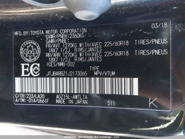 JTJBARBZ1J2173065 Lexus Nx Nx 300