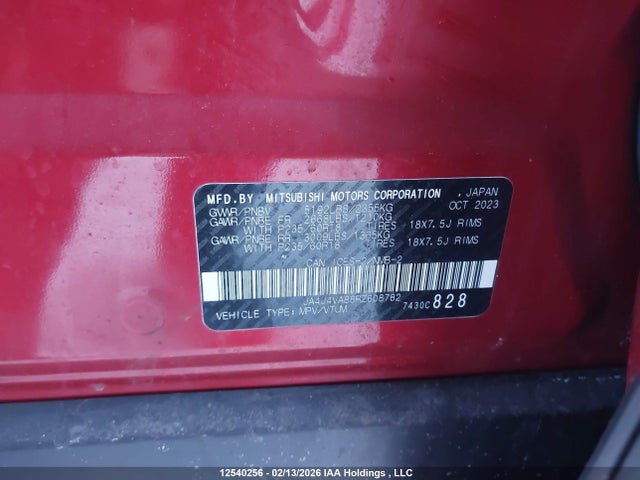 JA4J4VA88RZ608782 Mitsubishi Outlander Le/se/sel