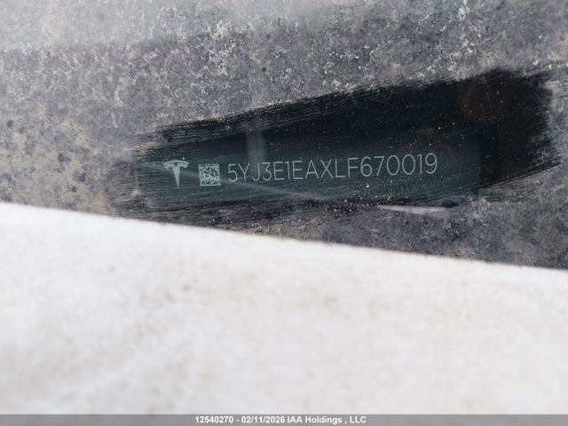 5YJ3E1EAXLF670019 Tesla Model 3 Standard Range Plus