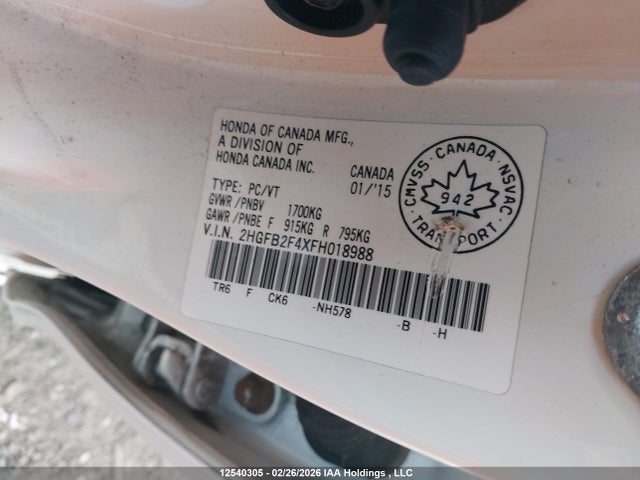 2HGFB2F4XFH018988 Honda Civic Lx