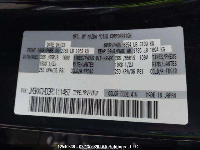 Aukcja sprzedaży 2024 Mazda Cx-90 Preferred Plus, vin: JM3KKCHD3R1111457, numer aukcji: 12540339