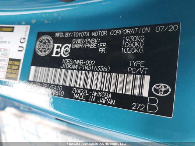 JTDKAMFP1M3163360 Toyota Prius Prime Upgrade