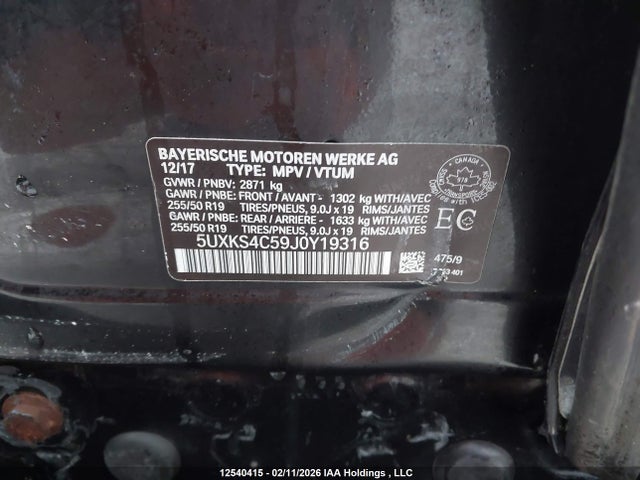 5UXKS4C59J0Y19316 BMW X5 Xdrive35d