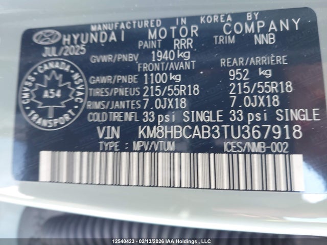 KM8HBCAB3TU367918 Hyundai Kona