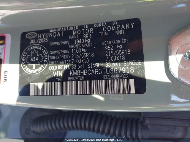 KM8HBCAB3TU367918 Hyundai Kona