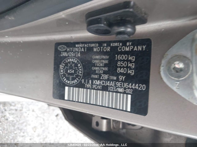 KMHCU4AE9EU644420 Hyundai ACCENT GLS
