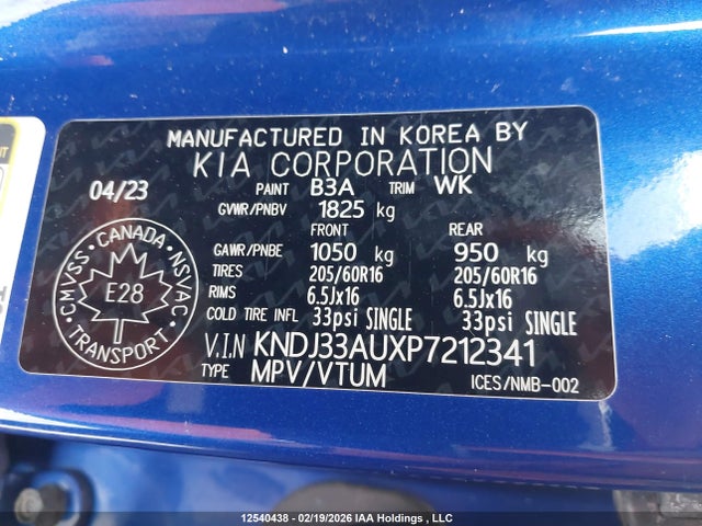 KNDJ33AUXP7212341 KIA SOUL EX