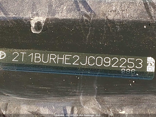 2T1BURHE2JC092253 Toyota Corolla L/le/xle/se/xse