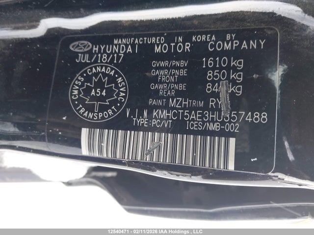 KMHCT5AE3HU357488 Hyundai ACCENT GL