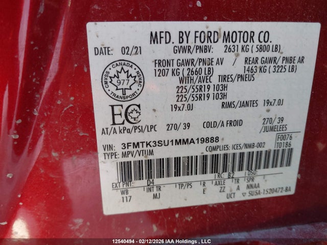 3FMTK3SU1MMA19888 Ford Mustang Mach-e Premium