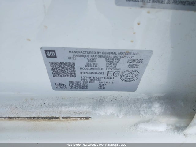 1GT49TEY2NF105411 GMC Sierra K3500 Sle
