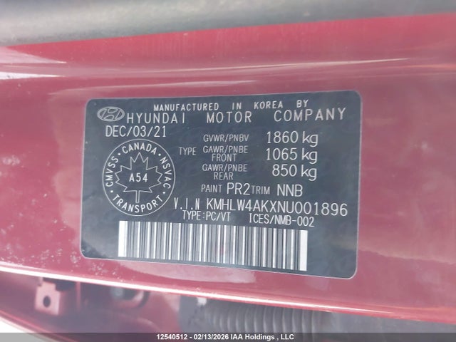 KMHLW4AKXNU001896 Hyundai Elantra N Manual