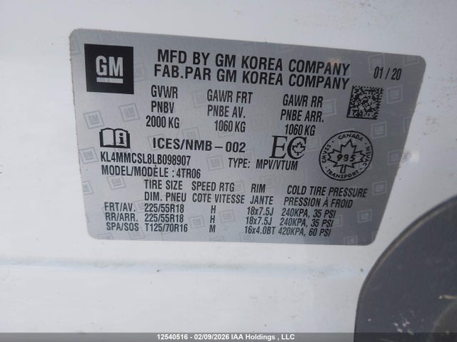 KL4MMCSL8LB098907 Buick Encore Gx Preferred