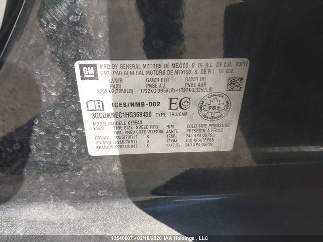 3GCUKNEC1HG368450 Chevrolet Silverado K1500/k1500 Ls