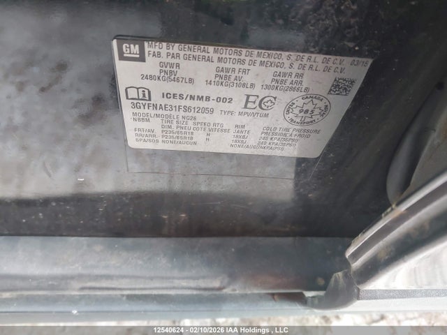 Cadillac SRX 2015 3GYFNAE31FS612059 Image 9