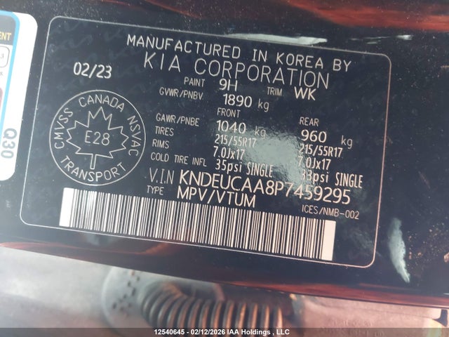 Aukcja sprzedaży 2023 Kia Seltos S, vin: KNDEUCAA8P7459295, numer aukcji: 12540645