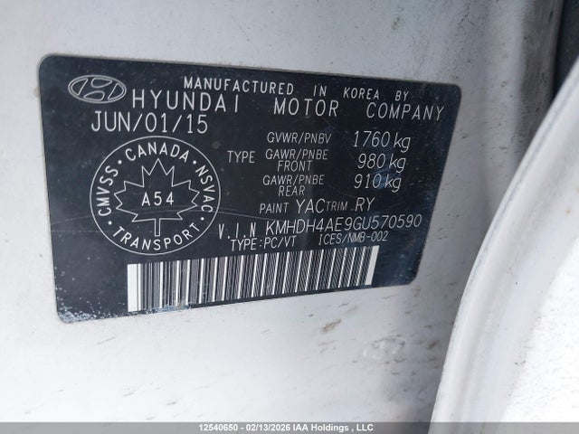 KMHDH4AE9GU570590 Hyundai Elantra Se/sport/limited