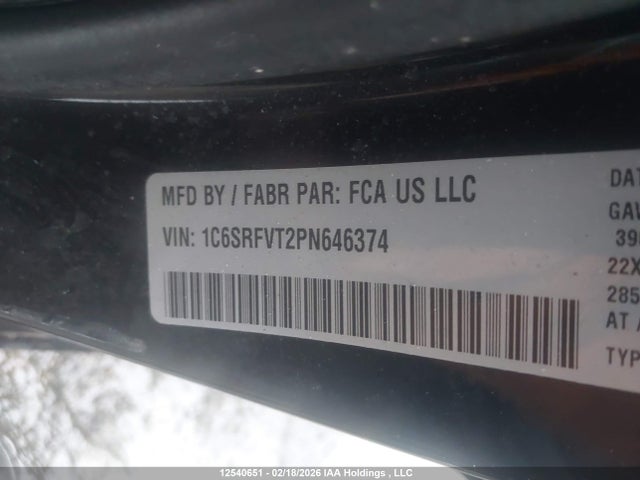 Aukcja sprzedaży 2023 Ram 1500 Sport, vin: 1C6SRFVT2PN646374, numer aukcji: 12540651