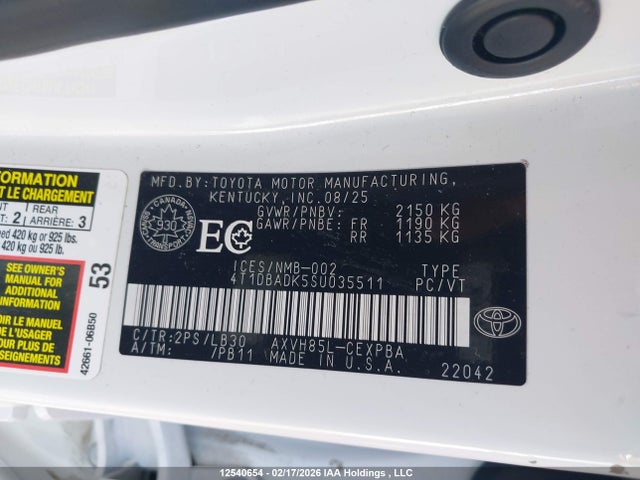 4T1DBADK5SU035511 Toyota Camry