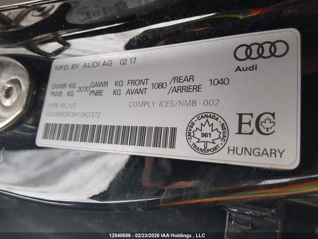 WAUB8GFF3H1062372 Audi A3 2.0t Komfort