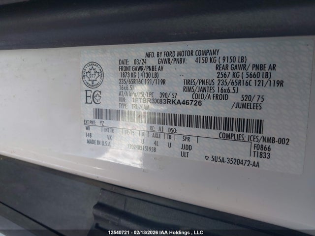 1FTBR3X83RKA46726 Ford Transit T-250