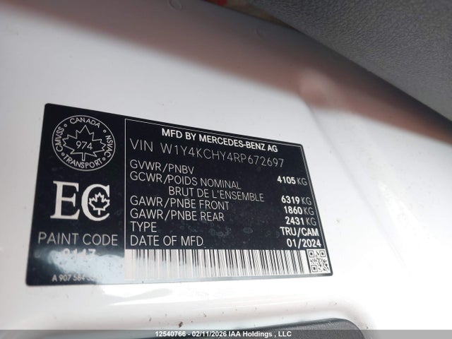 W1Y4KCHY4RP672697 Mercedes-Benz Sprinter 2500