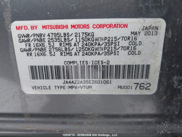 Mitsubishi Outlander Es 2014 JA4AZ2A35EZ601061 Image 18