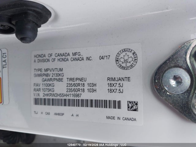 2HKRW2H55HH116987 Honda CR-V EX