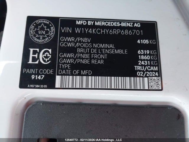 W1Y4KCHY6RP686701 Mercedes-Benz Sprinter 2500